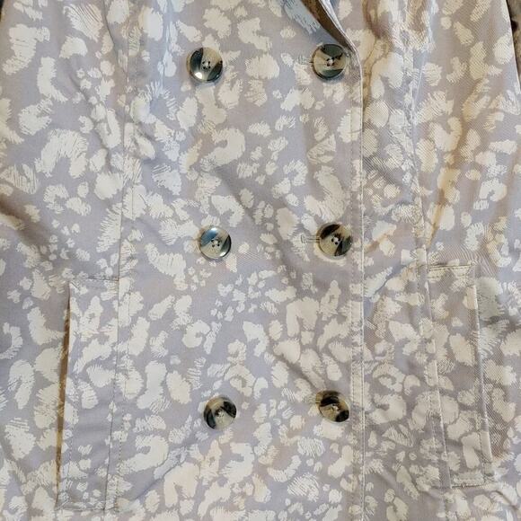 Daughters of the Liberation Anthropologie Animal Print Trench Coat Sz 4 - Picture 3 of 11
